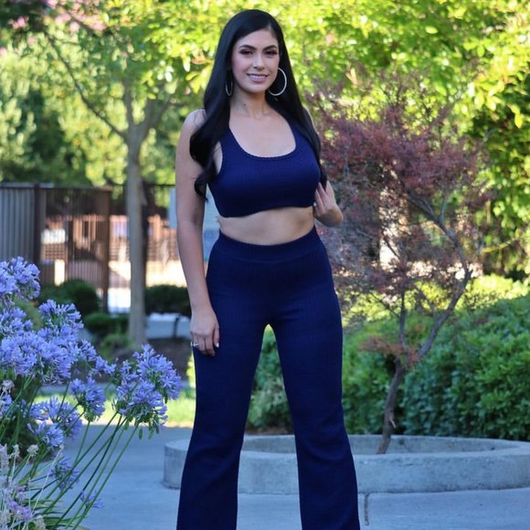 Large left✨NEW✨Womens Navy Casual Chic Set - Picture 2 of 5